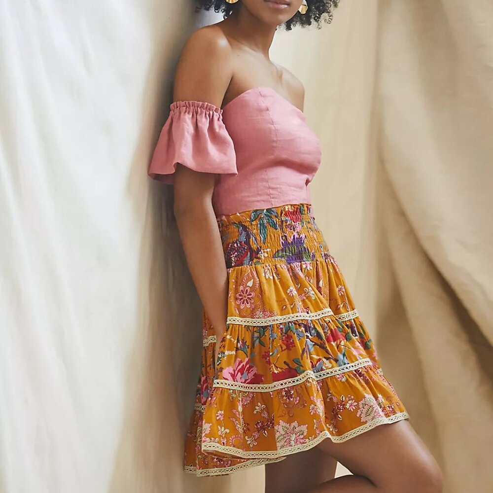 Let Me Be Mixed-Print Mini Skirt - Size L (Also Fits S/M) - NWT